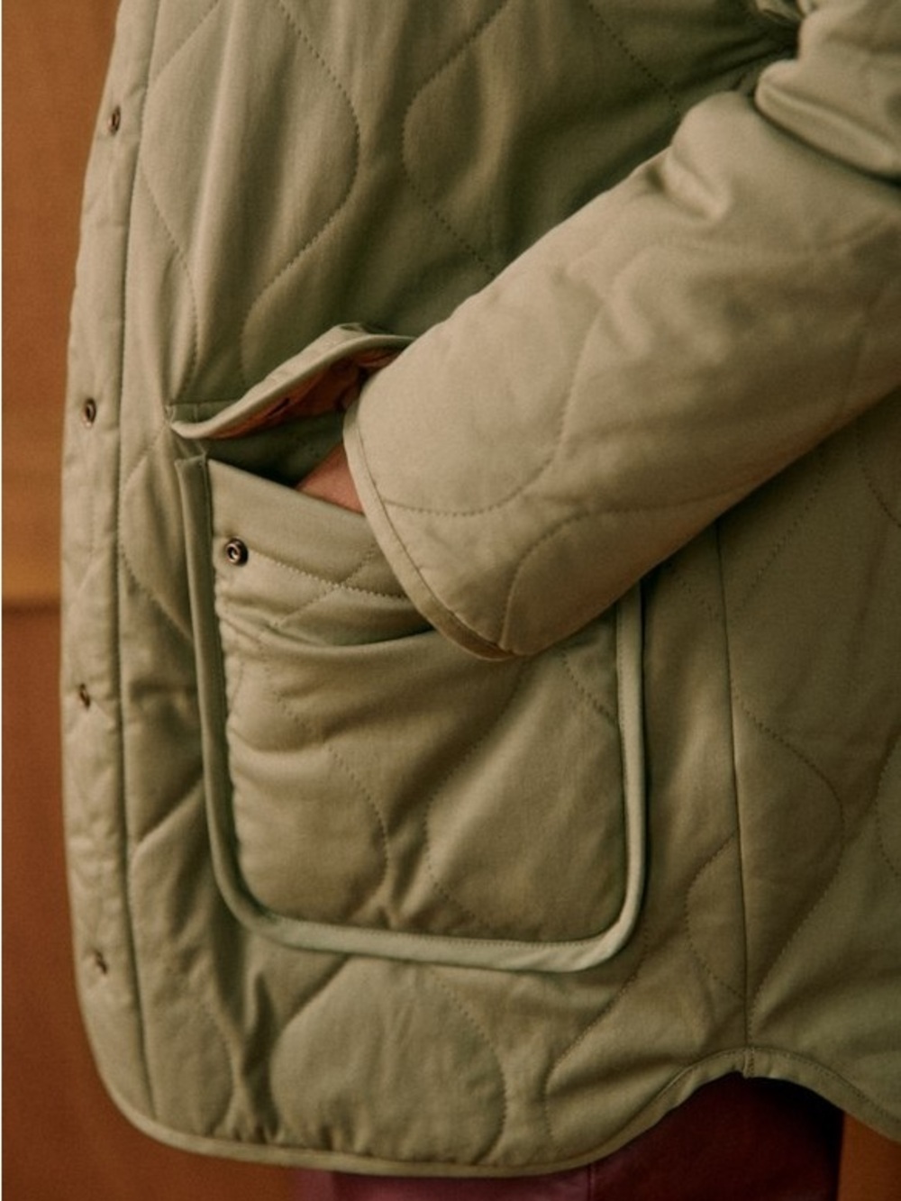 SEZANE Reversible Farel Jacket in Light Olive Green Size 34 Size 2 - Picture 3 of 14